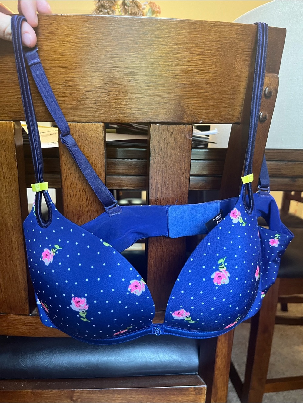 Victoria's Secret Navy Floral Demi Push-Up Bra